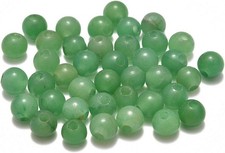AD Beads Natural Gemstone 8mm Round Loose Big Hole Large, Aventurine
