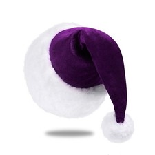 Purple Velvet Santa Hat Christmas Hat for Adults Unisex