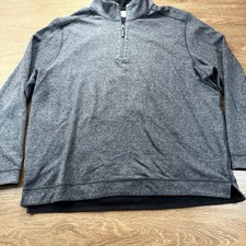 Tommy Bahama Men  s XXL Reversible Quarter Zip Pullover Gray Cotton Blend Preppy
