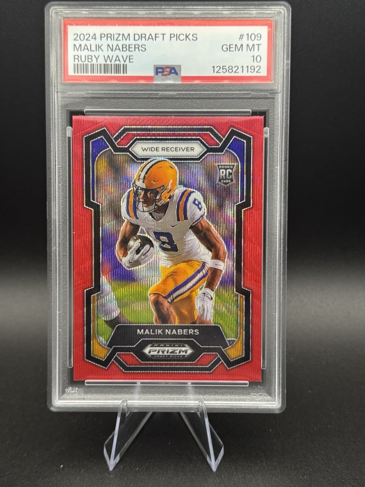 2024 Panini Prizm Draft Picks - Malik Nabers #109 Ruby Wave Prizm (RC)