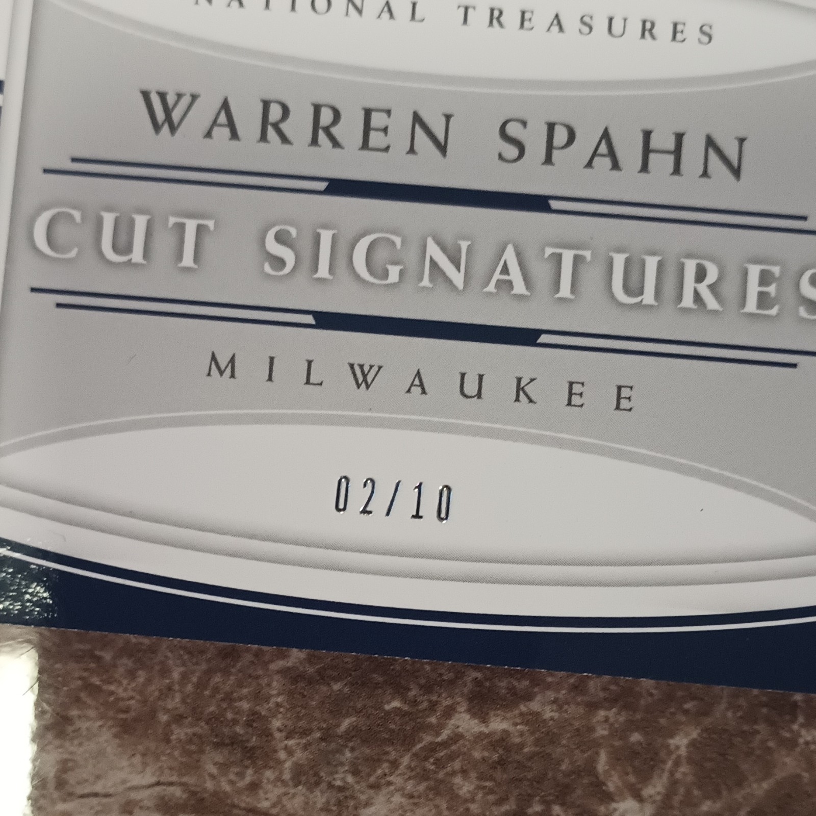 Panini 2018 National Treasures Warren Spahn Cut Signatures Auto /10 view 8