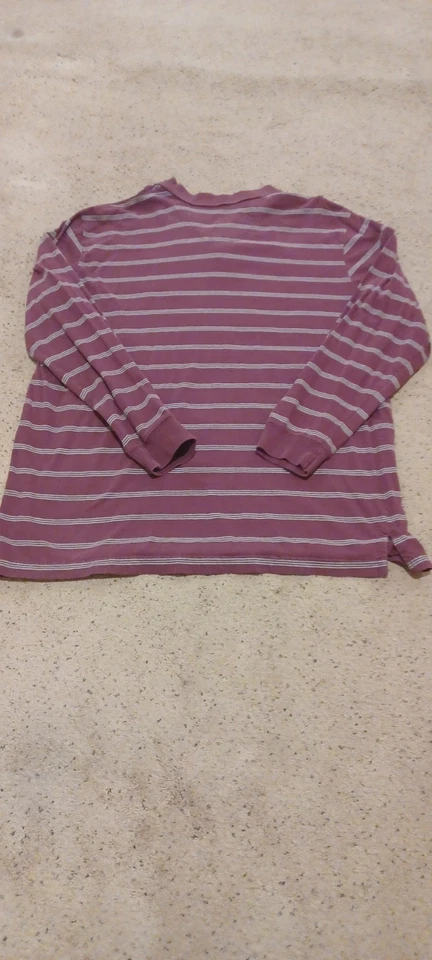 Covington Long Sleeve Maroon & White Striped Rugby Polo Shirt Size XL - Image 3 of 3