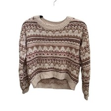 Abercrombie Kids Girls Fair Isle Sweater Size 11 12 Knit Cotton Acrylic Blend