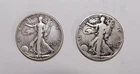 1939 D  &  1939 Lot Of 2 Walking Liberty Half Dollars  0.723 oz Silver Coins