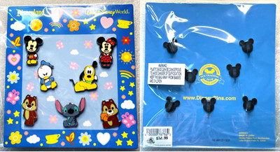 NEW Booster/Starter Disney Pin SET Cutie Chip Dale Stitch Pluto Dog Mickey Baby