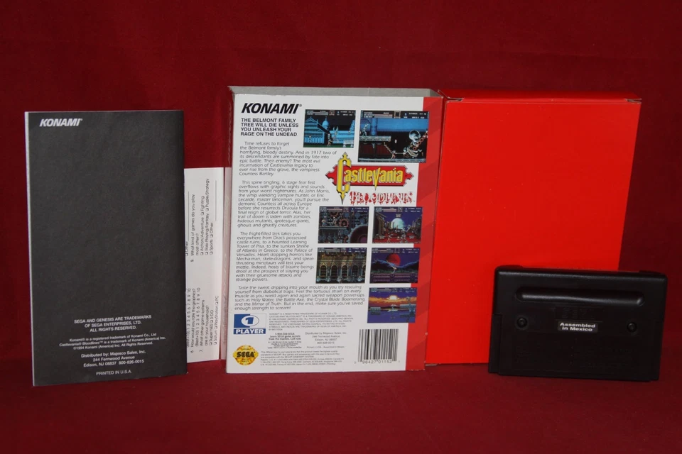 Castlevania: Bloodlines (Sega Genesis, 1994) Authentic Game Cartridge, CIB - Image 2 of 4