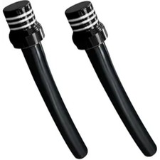 2 PCS Breather Hose Gas Fuel Tank Cap, Universal CNC One Way Tank Valve Black