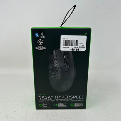 New Razer Naga V2 HyperSpeed Black Wireless Gaming Mouse For PC