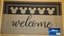 Disney/Mickey Doormat New non-slip black/beige 20in. x 36in great home accent