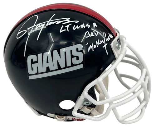 Lawrence Taylor Signed VSR4 Mini Helmet Mask w/ "LT Was A Bad MotherF*cker" BAS