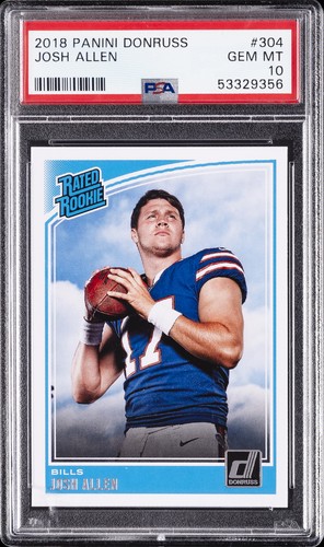 2018 PANINI DONRUSS #304 JOSH ALLEN ROOKIE RC PSA 10