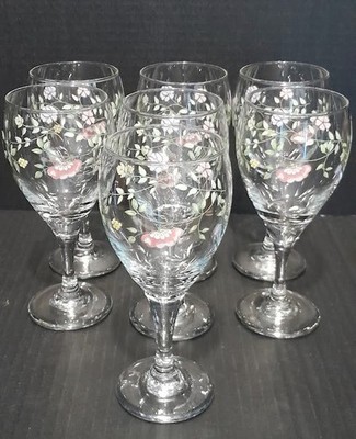 Set Of 7 Johnson Brothers by Libbey Summer Chintz Wine Glasses 12 oz