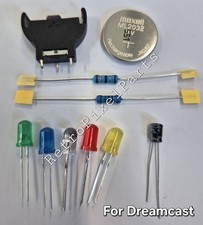 Sega Dreamcast 5 x LED, Battery Holder + ML2032 + controller port repair kit. 