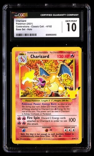 CGC 10 Charizard 4/102 Pok�mon Celebrations Classic . 2021 English