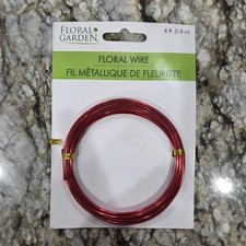 1 New Pkge Floral Garden brand Red Floral Wire 6ft 1.8m Crafts