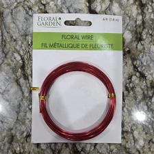 1 New Pkge Floral Garden brand Red Floral Wire 6ft 1.8m Crafts