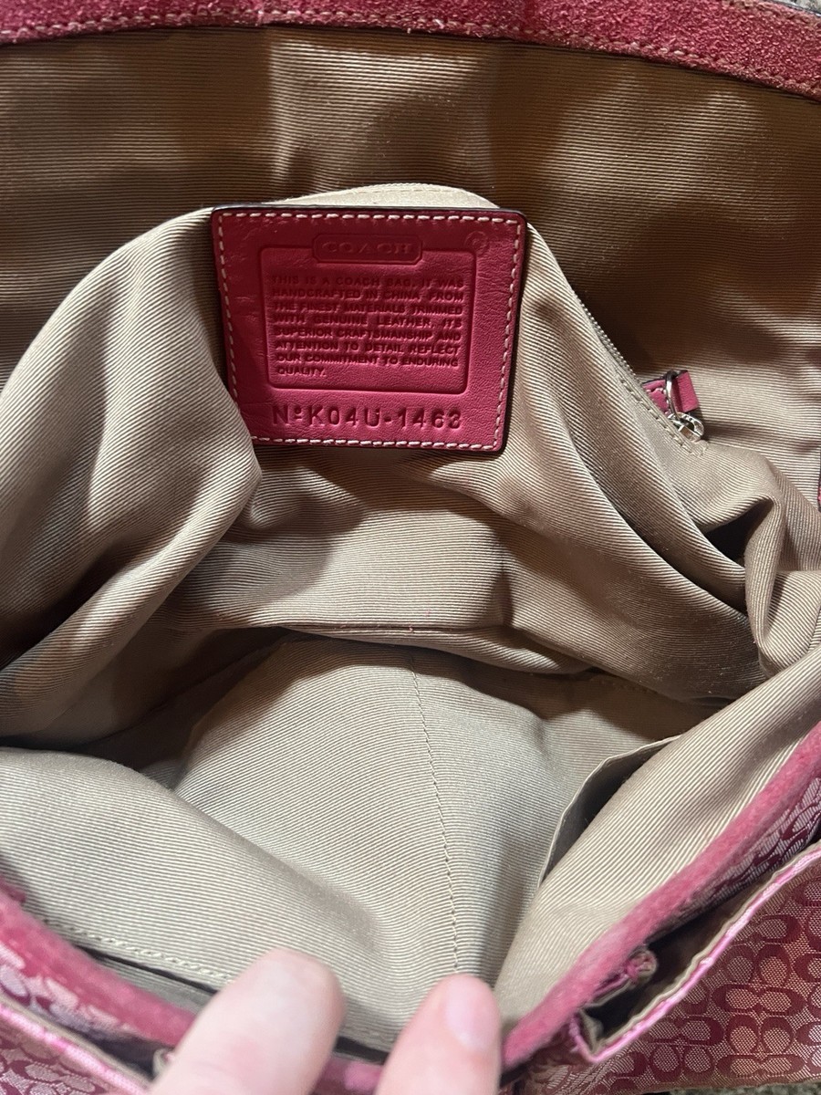 COACH Soho Signature Flap Shoulder Bag Pink Monogram Canvas with