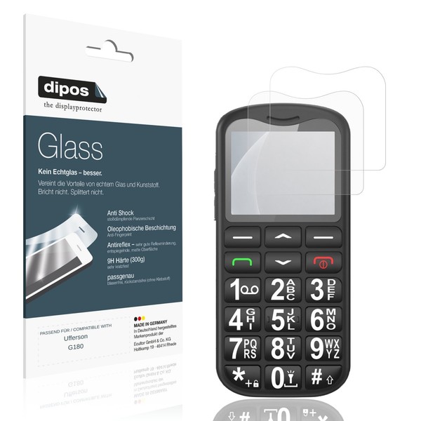 2X Schutzfolie FüR Ufferson G180 Matt - Anti-Shock 9H Folie Dipos Glass-image