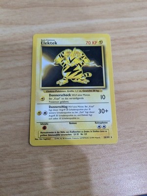 1999 Pokemon Unlimited German Electabezz (Elektek) 20/102 Basic Pokemon DAMAGED