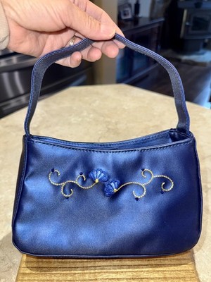 Vintage Avon RARE SAPPHIRES Shimmering Evening Purse Cosmetic Bag Blue NEW Y2K