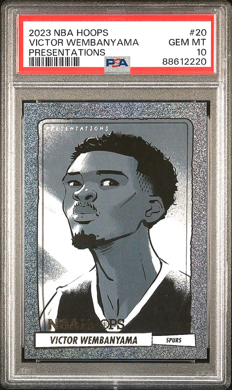 Panini NBA Hoops Presentations Victor Wembanyama 2023 #20 PSA 10 RC Spurs