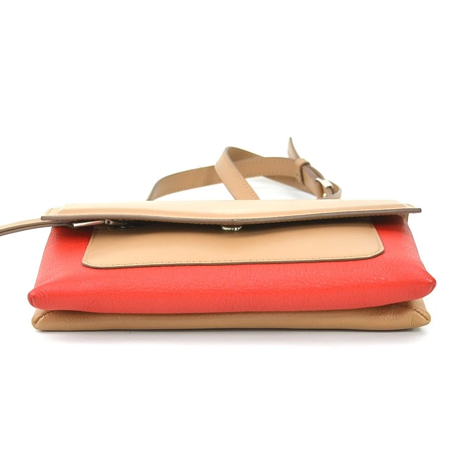 Auth GIVENCHY Crossbody Shoulder Bag Red/Brown Leather - h29841g - Image 4 of 4