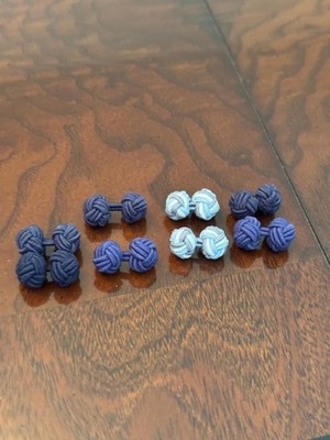 Brooks Brothers Fabric Knot Cufflinks Set of 4 Various Color Set