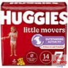 Huggies Little Movers Baby Diapers Size 7 41 lbs , 14 ea