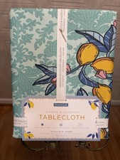 Envogue LEMONS Flowers Scrolls In/Outdoor Stain Resistant Tablecloth 60x102  