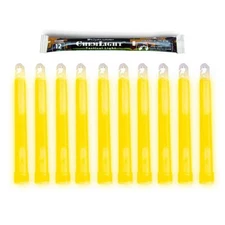 Cyalume 6" Tactical ChemLight - YELLOW, 12 Hour (10-Pack) Expire 08/2027