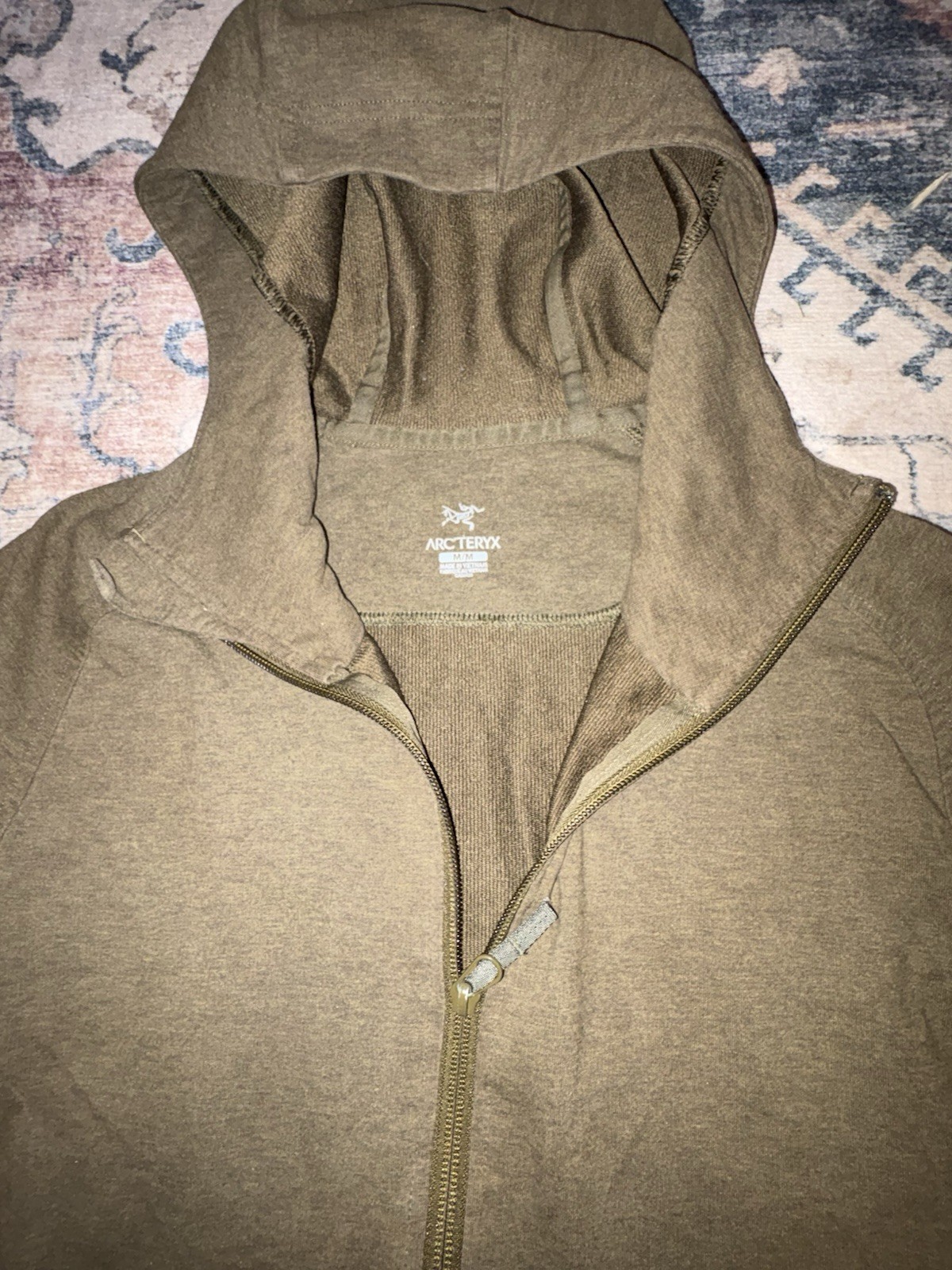 ARC'TERYX Felpa con cappuccio e zip intera Arcteryx Word On End ottima uomo MED Dark Moss Heather