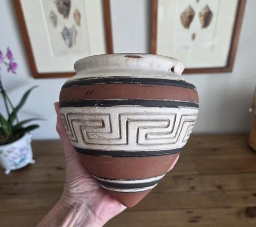 Antique Weller Pottery Souevo Native American Design Hanging Planter Vase
