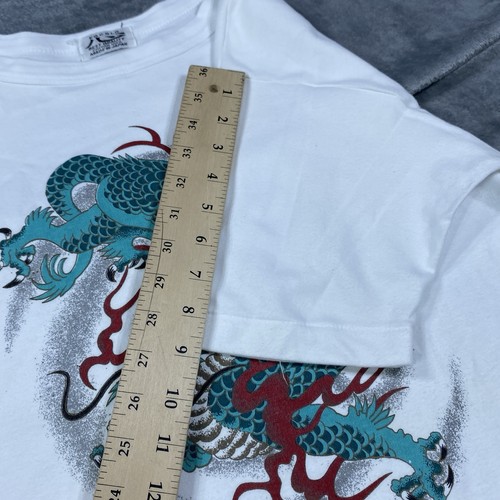 Vintage Japanese Dragon Shirt Mens L Graphic Single Stitch Soft Cotton Flag Y2K - Picture 5 of 8