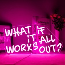 What if it All Works Out Enseigne néon pour décoration murale Enseigne