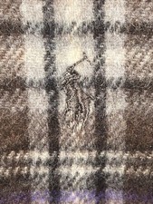 Polo Ralph Lauren Plaid Lambswool Scarf   Brown Multicolor Made In Italy