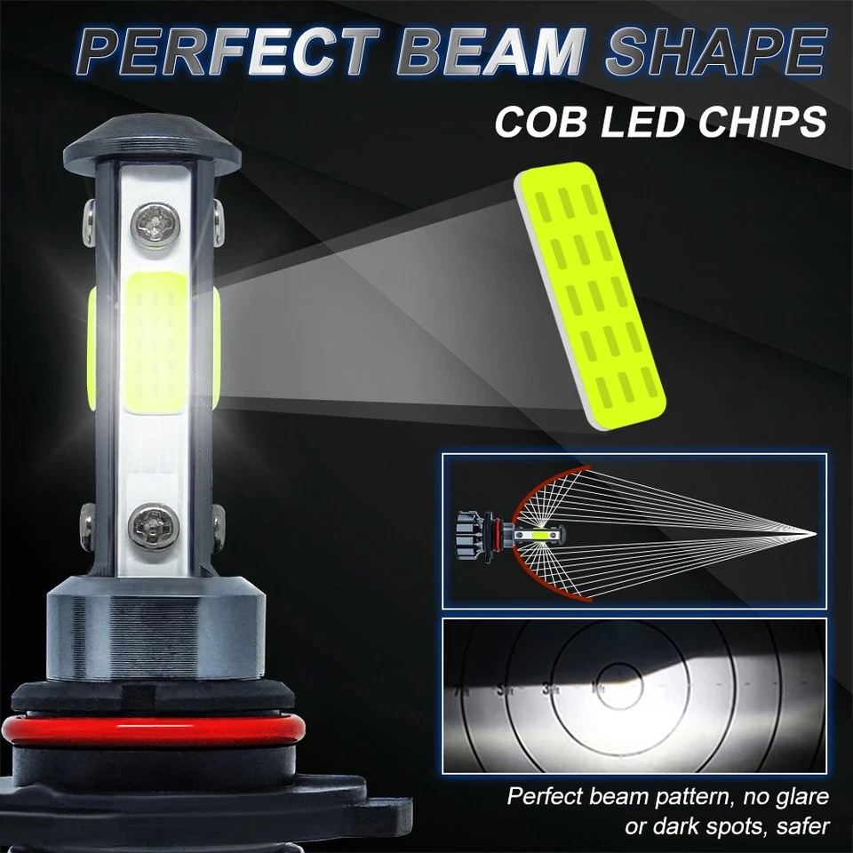 For Pontiac Vibe 2009-2010 Combo 9005+9006+H11 LED Headlight Kit White Bulbs 6x - Image 3 of 4