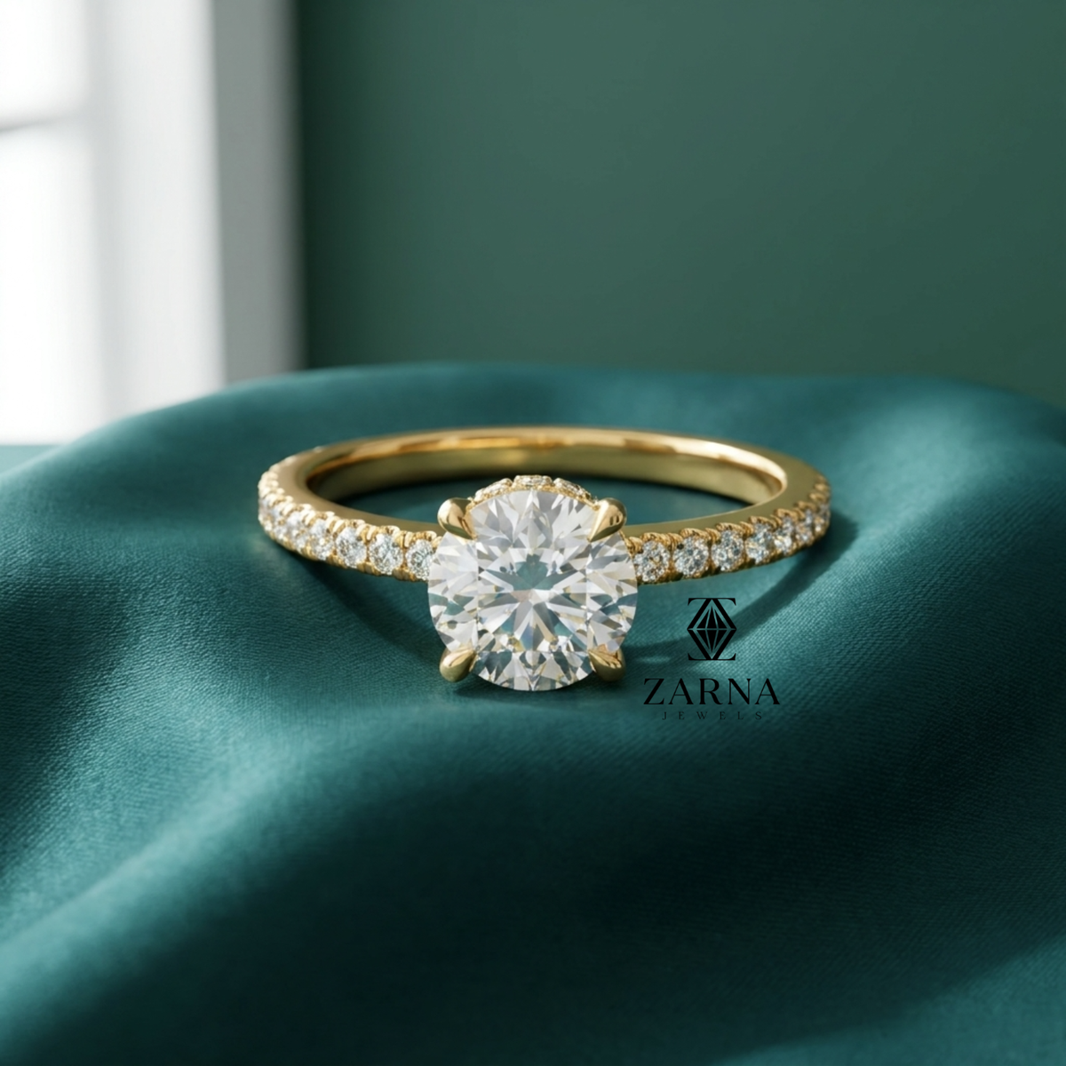 1.00 Ct. Round Cut Hidden Halo Lab Grown Solitaire Diamond 