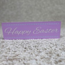 Purple Happy Easter Wooden Block Sign Shelf Sitter Spring Decor