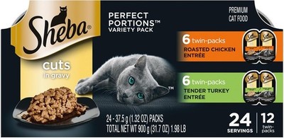 Sheba Perfect Portions Wet Cat Food Cuts in Gravy Variety Pack 2.6 oz 12 Count