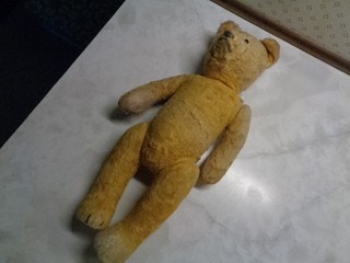 ANTIQUE VINTAGE 14" JOINTED TEDDY BEAR FOR TLC