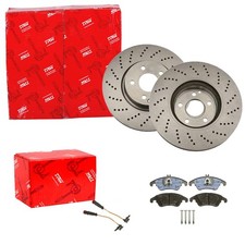 TRW BREMSSCHEIBEN 322mm + BELÄGE VORNE passend für MERCEDES W204 W212 A/C207