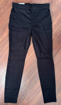 TIME AND TRU Women's Black High Rise Stretch Fitted Jeggings New Size L (12-14)