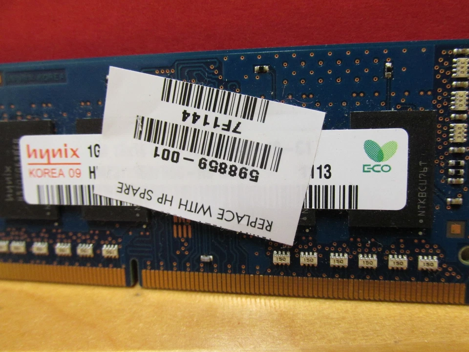 Hynix 2gb (2 x 1gb) RAM Kit Laptop HP 598859-001 HMT112S6BFR6C-G7 8500s PC3 - Image 3 of 3