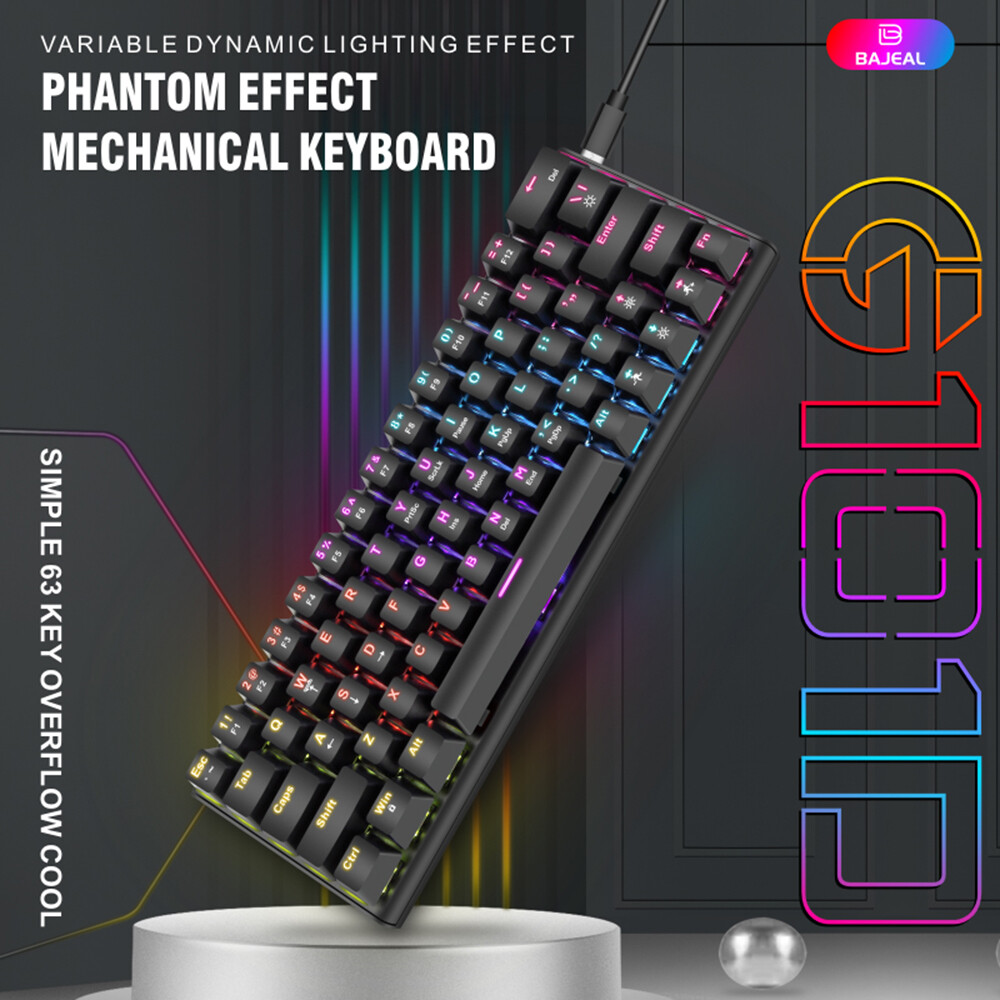 High-Quality Mechanical Gaming Keyboard 63 with Blue U2Y9 Switches