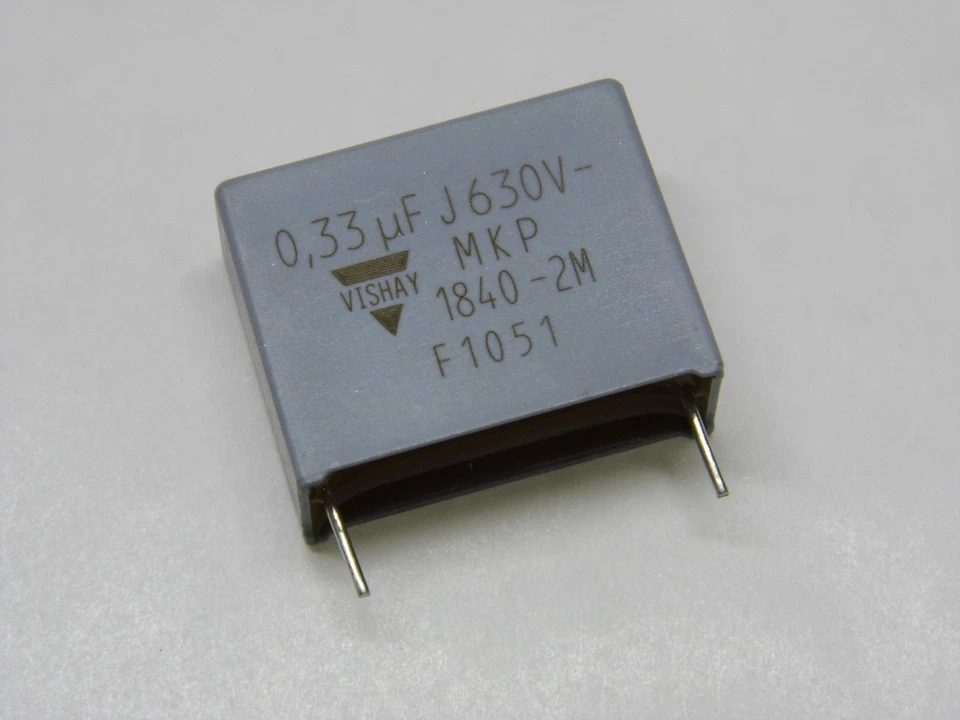 Lot x5 - capacitor condensateur 630V 0.33µF 0.33uF 330nF vishay MKP - pas 20mm