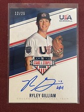 2018 USA Baseball Stars & Stripes CNT Signatures Blue Ink /25 Ryley Gilliam Auto
