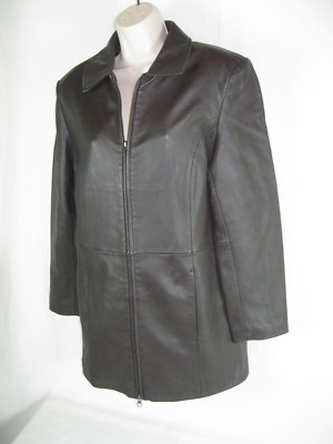 Centigrade Womens Leather Jacket Coat Full Zip Size X-small  Brown  Guc!