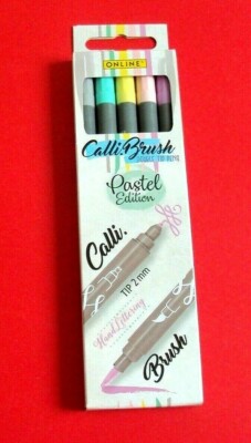 Online Calli.Brush Double Tip Pens Kalligrafie Stifte 5er Pastell Handlettering