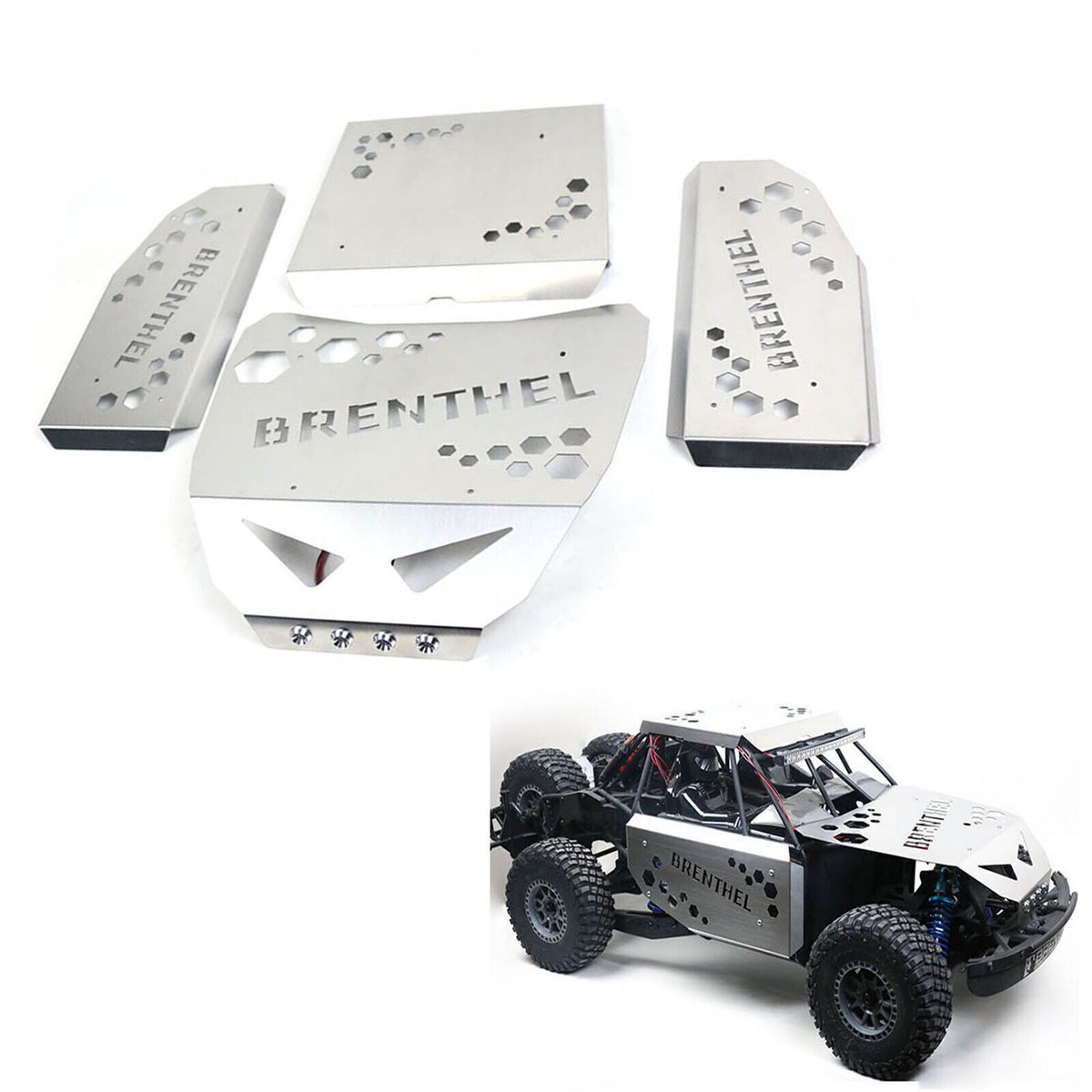 Piastra Armatura Anticollisione In Metallo Per LOSI SUPER BAJA REY 2.0 1/6 - Protezione Per Telaio - 3