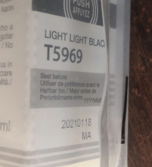 01-2021 No Box Genuine EPSON T5969 Light Light Black Ink 350ml 7890/7900/9900 - Image 4 of 4